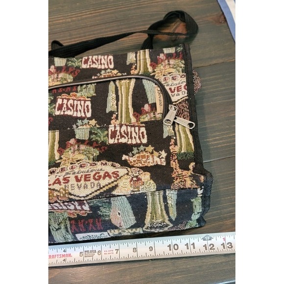 Vintage (c. 2000s) Bovano USA Co. Las Vegas‎ Canvas Tapestry Travel Tote Bag - Picture 5 of 6